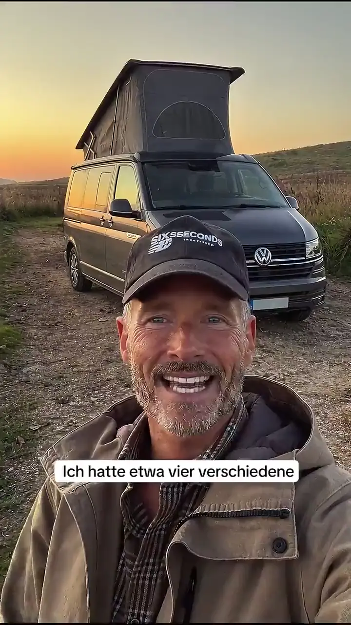 Campy ad: A camper shows the app he uses to find a place for the night, rated by other campers.